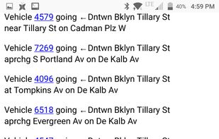 Route vehicle locations