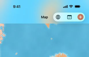 Visits map on iPhone: countries deepen each time you go back