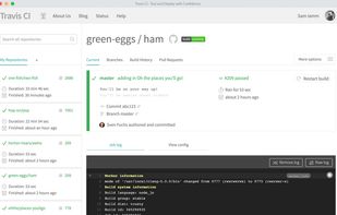 Travis CI screenshot 1