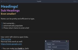 Screenshot of TrayMD