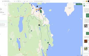 A trip in practice with budgets, Scout AI, and different forms of transportation between stops.