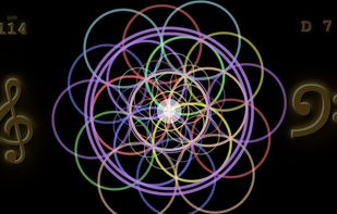Slowly rotating audio-reactive Flower of Life