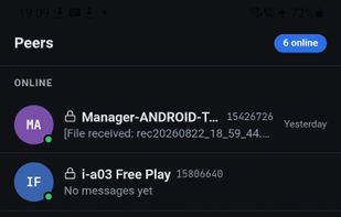 TreeTalk Node Smartphone version - Peers Tab