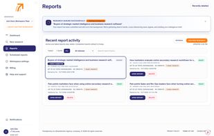 See queued and saved reports all in one place.
