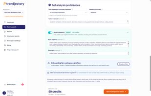 Add Buyer Research to bring public buyer signals into your report. Audience and geography context help focus the research on relevant pain points, purchase drivers and buyer language, giving you more to work with when developing messaging, positioning and sales conversations.