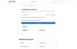 Driving distance  calculator