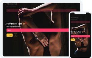 Example of a registration form in a autoscroll experience.