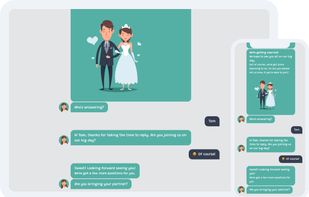 Example of a RSVP form in a chat experience.