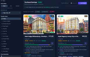 Modeled on top of our API response using simple intent types (romantic, business)