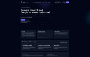 TruCookie homepage with Consent Mode v2 focus