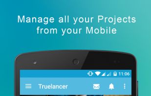 Truelancer mobile app dashboard