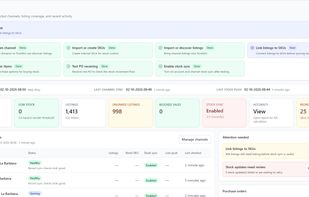 User dashboard showing set up steps and stats
