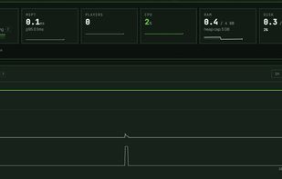 Live TPS and MSPT read from the running server, with 24h tick history