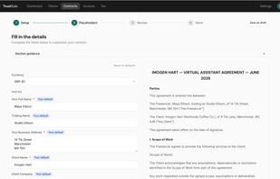 Create and send contracts to clients - they sign online