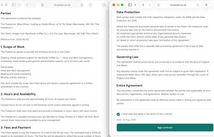 Client contracts created and signed online