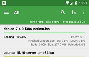 tTorrent screenshot 1