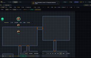 Interactive Tactical Battle Map with Vector Walls, Doors, and Token Controls