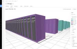 Switch from 2d to 3D data center layout views.