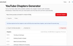 Website - YouTube Chapter Generator