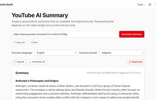 Website - YouTube AI Summary