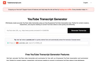 Tubetranscript screenshot 1