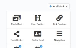 Smart blocks to build web page without code