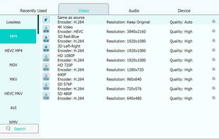 TuneFab DVD Ripper (Windows) change codecs
