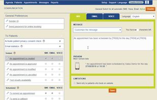 Communication settings