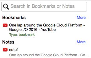 Convenient search for quick access bookmarks and notes. 