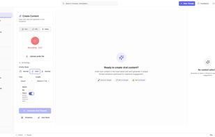 Voice input screen – record and turn your speech into threads.
