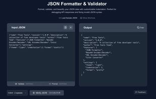 JSON Formatter & Validator Tool