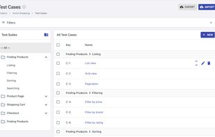 Simple interface to manage test cases.