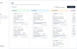 Leads Kanban Board | Enrollment Pipeline