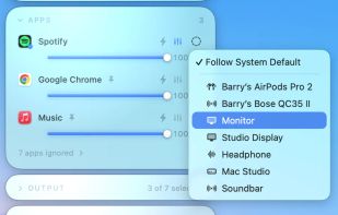 Route individual apps to a chosen output device.