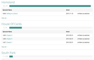 Watchlist of episodes you've watched.