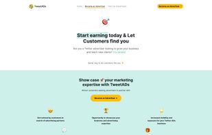 Landing page for advertisers