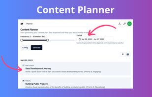 Content planner provide you a content plan ideas according to your twitter user profile