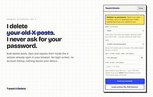 TweetXDelete screenshot 1