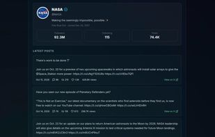 Free Twitter viewer showing a public profile and latest posts