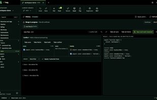 Three-way conflict editor: pick lines from each side in the order you choose