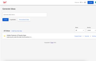 Generate AI assisted Ideas using prompting or automatically by connecting your channel.