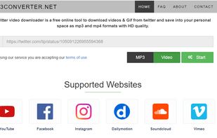 Open https://www.mp3converter.net and click on Twitter Icon.