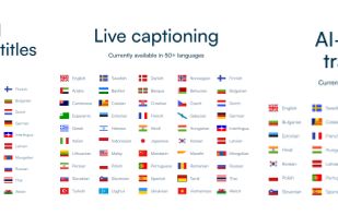 Automatic transcription and subtitles. Automatic live captioning. Automatic translation. 