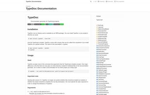 TypeDoc screenshot 1