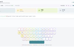 Clear typing screen with trigger focus on the text which results in learning blind typing automatically.