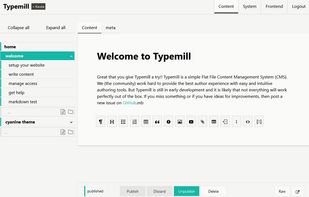 The visual Editor of Typemill CMS