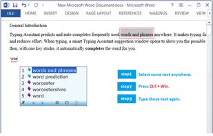Typing Assistant predicts your frequently used text