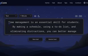 Dark mode - typing test