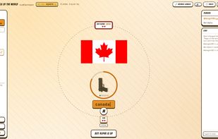 Two players competing to identify flags on a community made mode