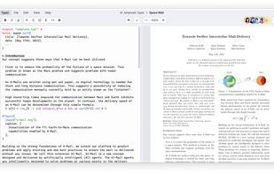 The Typst web app with markup on the left side and a preview on the right side.